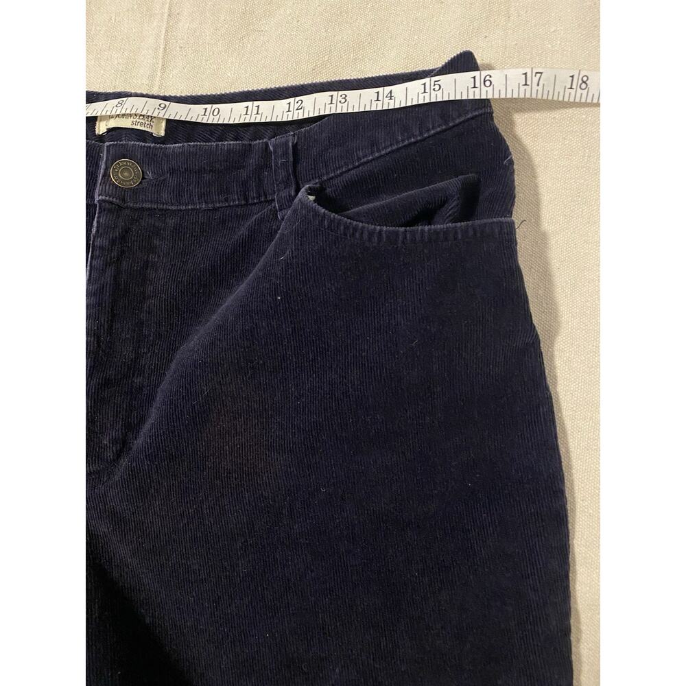 St Johns Bay Stretch Womens Corduroy Pants Size 12 Tall Wide Leg Baggy Preppy - Picture 8 of 11
